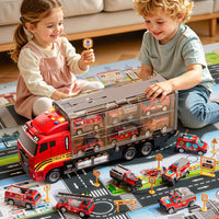 Thumbnail for XINNOVEL Carrier Truck Toddlers Toys for 3 4 5 6 7 Years Old Boys, Toy Truck Transport Car & Die-Cast Car and Play Mat, Fire Toys Birthday Gifts for Kids 3 4 5 6 7 8+ Years Old Boys Girls