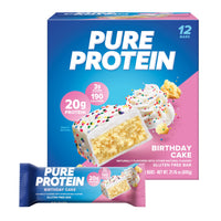 Thumbnail for Pure Protein Birthday Cake Protein Bars – 20g Protein, 3g Sugar, 190 Calories (12 count) Low Sugar* High Protein Snack - Gluten Free - Perfect for a Healthy Snack