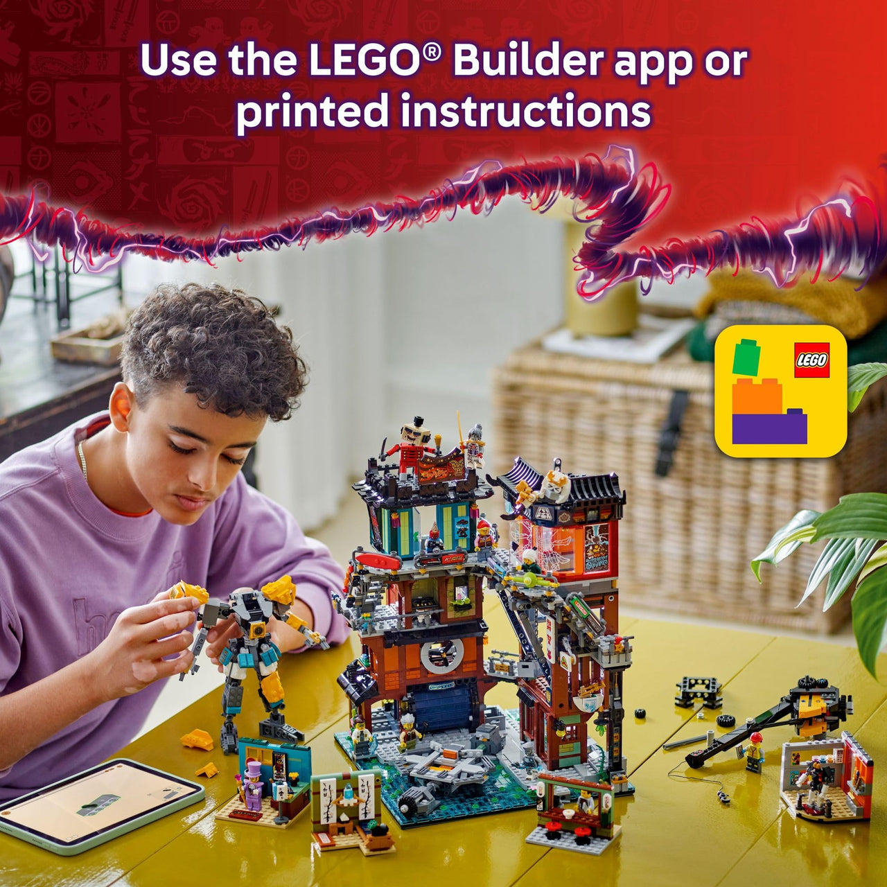 LEGO NINJAGO City Workshops Building Toy - Ninja Set for Boys & Girls, Ages 14+ - Gift for Teens - Includes 10 Minifigures and a Mech - for Play and Display - 71837