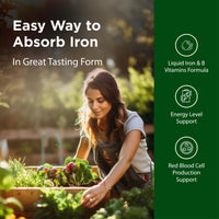Thumbnail for Flora Iron with B-Vitamin Complex - Helps Maintain Healthy Iron Levels - Non-Constipating, Highly Absorbable - Vitamin-B & Liquid Iron - Vegan Supplement - Yeast & Gluten Free, 7.7-oz. Glass Bottle