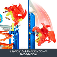 Thumbnail for Hot Wheels City Ultimate Garage Track Set with 2 Die-Cast Toy Cars & Car-Eating Dragon, Stores 50+ Vehicles, 4 Levels