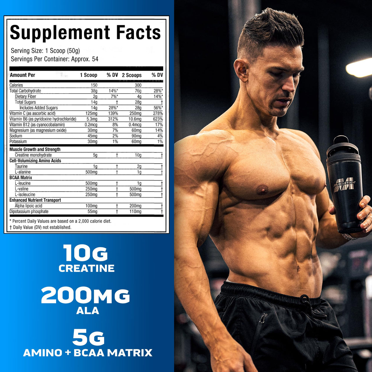 Creatine Monohydrate Powder | MuscleTech Cell-Tech Creatine Powder | Post Workout Recovery Drink | Muscle Builder for Men & Women | Musclebuilding Creatine Supplements | Fruit Punch, 6 lbs (56 Serv)