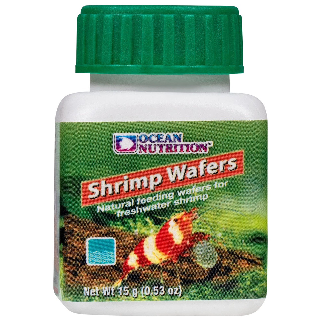 Ocean Nutrition Shrimp Wafers - Sinking Shrimp Food for Freshwater Shrimp Tank (Neocaridina, Caridina, Ghost Shrimp Live, Amano, Cherry) - Enriched with Essential Vitamins & Proteins - 0.53 oz (15 g)