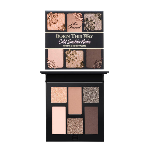 Too Faced Born This Way Natural Nudes Mini Eye Shadow Palette Makeup | Creamy, High Pigment Matte + Shimmer Shades, 0.2 Ounce, Cold Smolder Nudes