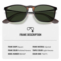 Thumbnail for Ray-Ban RB4187 Chris Square Shape Sunglasses for Men and Women- Timeless Classic Sun Glasses with Modern Elegance - Premium UV Protection - Designer Men's and Women's Sunglasses