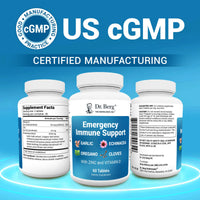 Thumbnail for Dr. Berg Emergency Immune Support w/Echinacea - Potent Blend of Herbal Extracts (Warning: Strong Herbal Smells) - Immune Support Supplement Includes 2,000 IUs of Vitamin D & 10mg of Zinc - 60 Tablets