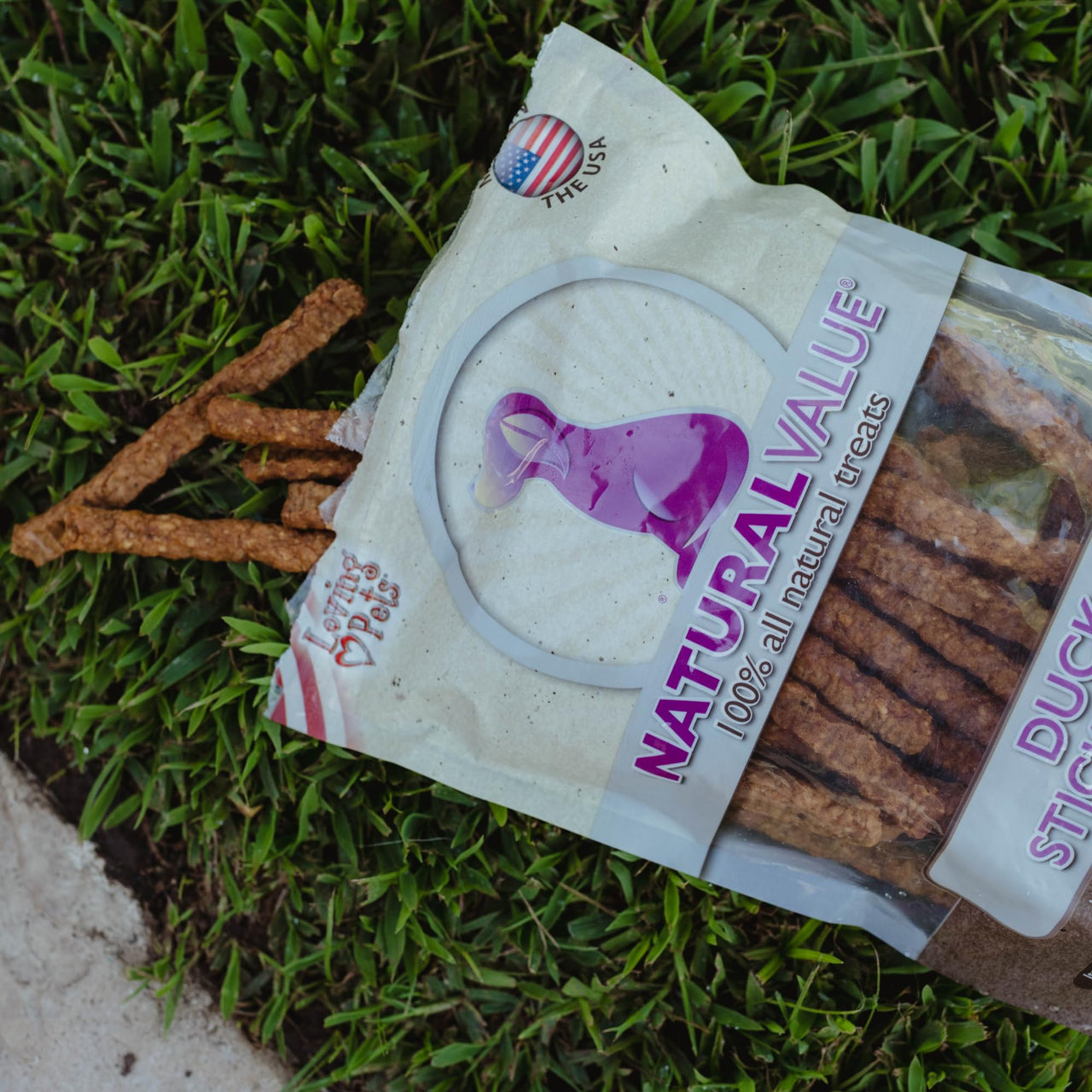 Loving Pets Natural Value All Natural Soft Chew Duck Sticks For Dogs, 14-Ounce