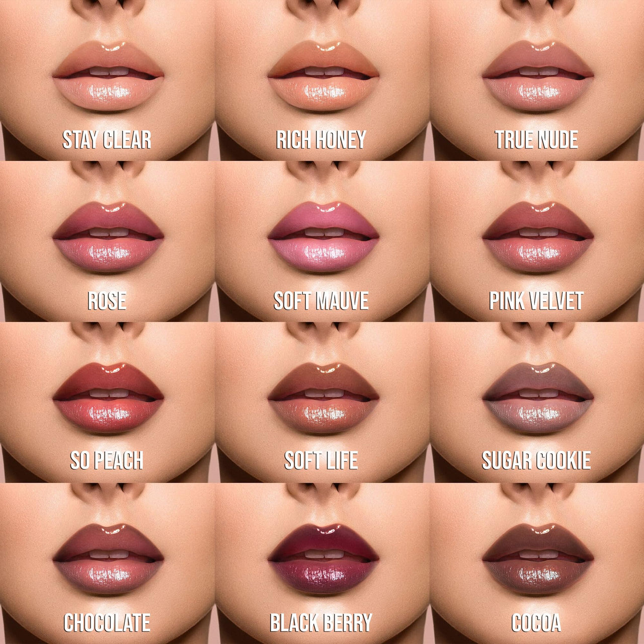 Juvia's Place Volumizing Gloss Sticks True Nude - Shiny Luscious Lips with Nourshing Hydration, Plumping, Lip Plumper, Plumping Lip Balm, Hydrating Lip Gloss