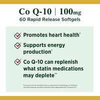 Thumbnail for CoQ10 by Nature's Bounty, Dietary Supplement, Supports Heart Health, 100mg Plus L-Carnitine, 60 Softgels