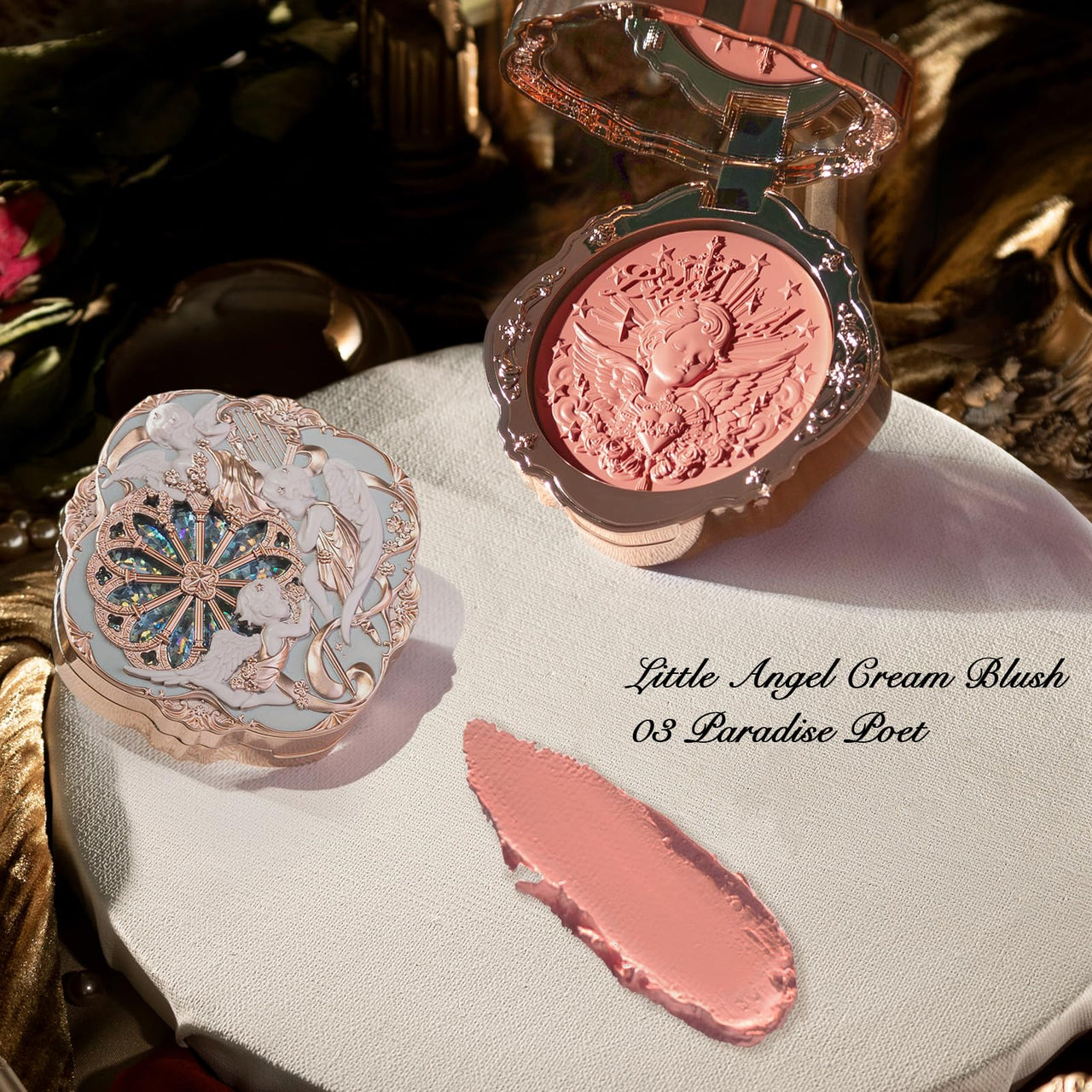 Flower Knows Little Angel Cream Blush,Warm Pink Hydrating Blush for Cheeks,Buildable & Blendable Dewy Face Makeup,Soft Long-Lasting Cute Make Up for Women & Girls,0.21 Oz(03 Paradise Poet)