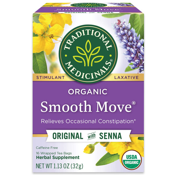 Traditional Medicinals Organic Smooth Move Laxative Tea, 16 Tea Bags (Pack of 1)