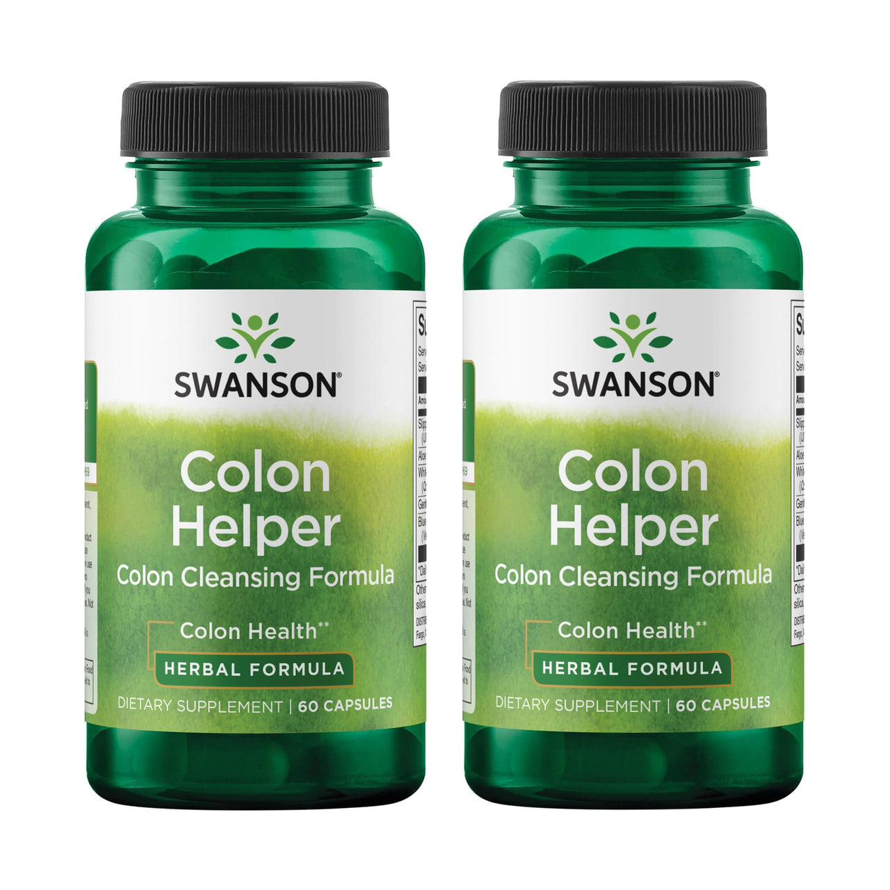 Swanson Colon Helper - Promotes Digestive Health Using Vervain, Goldenseal Root, Slippery Elm Bark & More - Herbal Supplement Aiding Healthy Eliminations - (60 Capsules) (2 Pack)