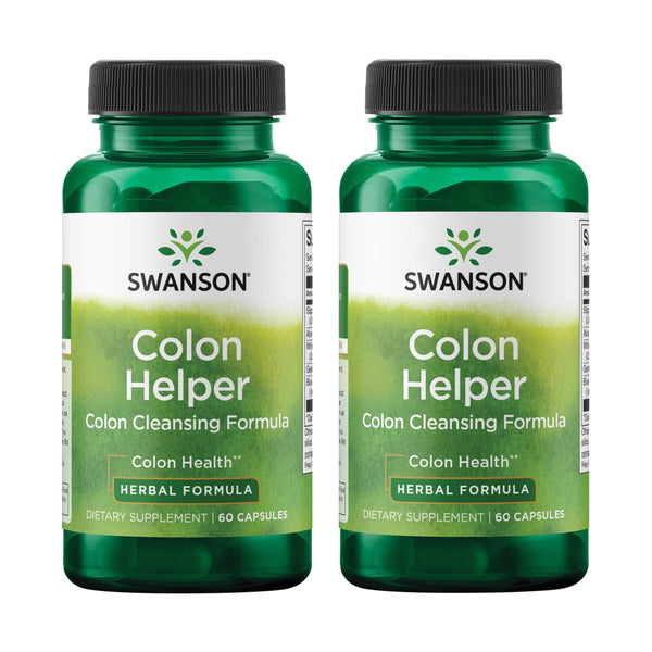 Swanson Colon Helper - Promotes Digestive Health Using Vervain, Goldenseal Root, Slippery Elm Bark & More - Herbal Supplement Aiding Healthy Eliminations - (60 Capsules) (2 Pack)