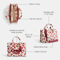 Thumbnail for COACH Womens Cargo Tote Bag with Cherry Print, Chalk Multi, OS