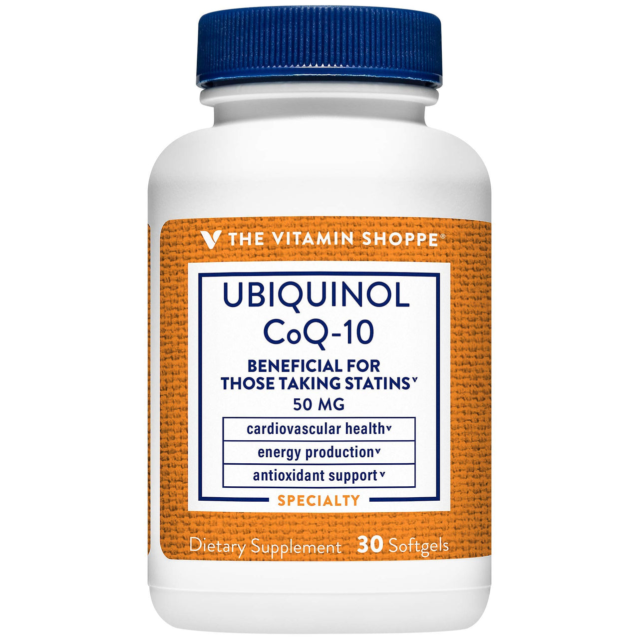 The Vitamin Shoppe Ubiquinol CoQ-10 50mg - Beneficial for Those Taking Statins – Supports Heart & Cellular Health and Healthy Energy Production, Essential Antioxidant – Once Daily (30 Softgels)