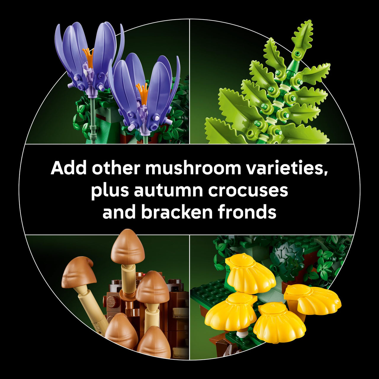LEGO Botanicals Woodland Mushrooms - Building Set for Adults, Ages 18+ - Mushroom Decor for Home Office or Desk - Gifts for Women & Men - Craft Activity - 11505