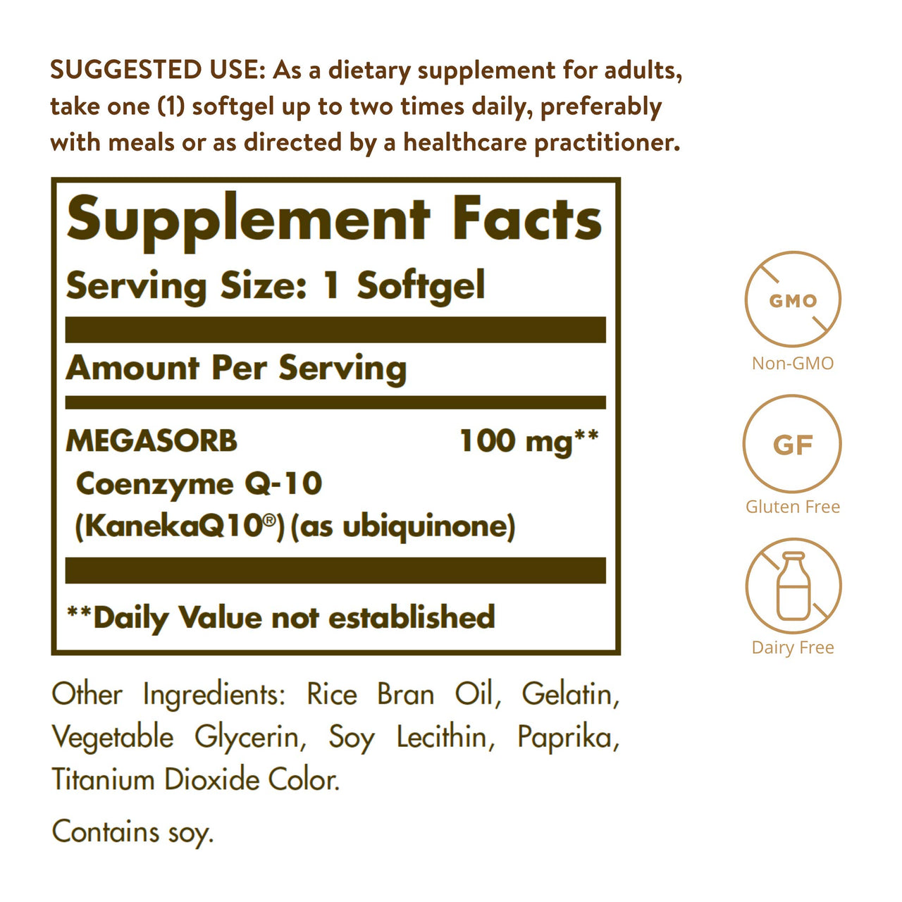 Solgar Megasorb CoQ-10 100 mg, 90 Softgels - Supports Healthy Aging - Coenzyme Q10 Supplement - Enhanced Absorption - Non-GMO, Gluten Free, Dairy Free - 90 Servings