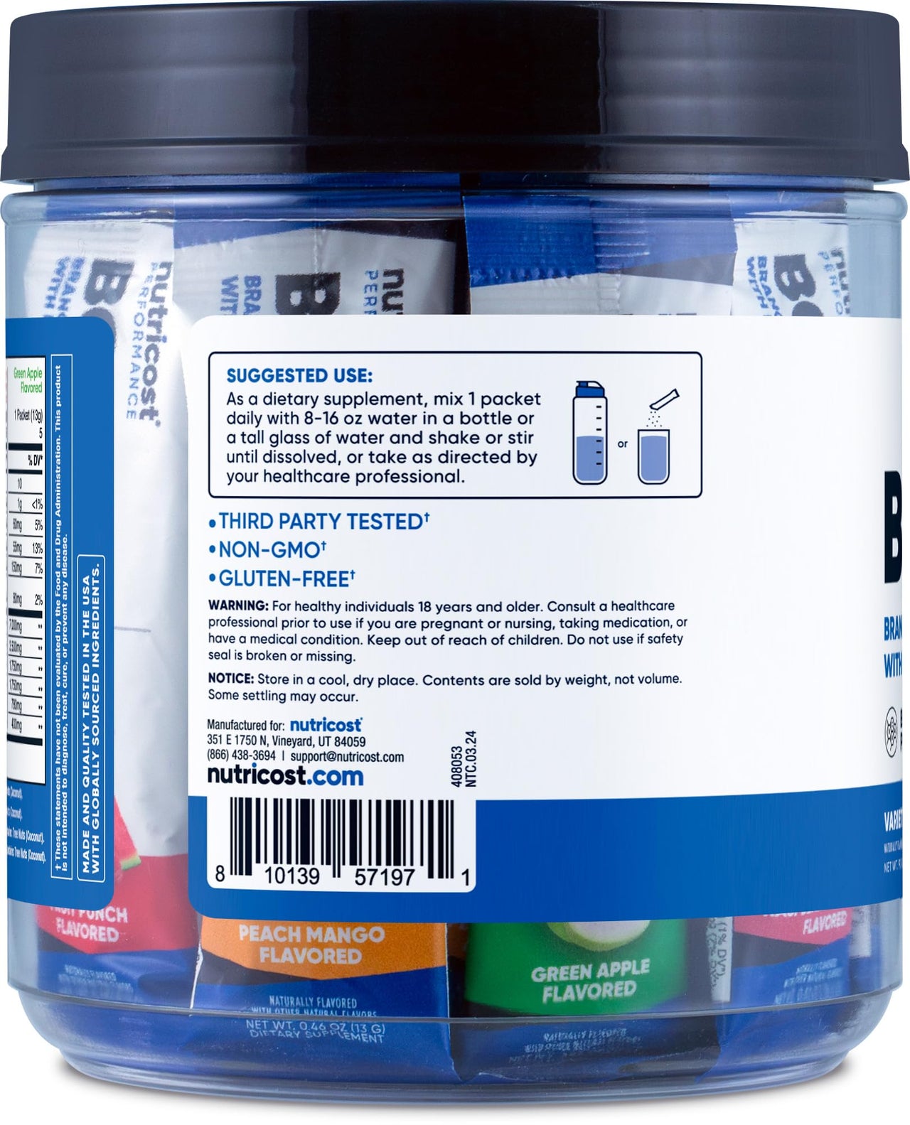 Nutricost BCAA+ Hydration Variety Pack (20 Stickpacks) - Branched Chain Amino Acids with Hydration Complex - Gluten-Free, Non-GMO