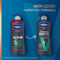 Thumbnail for Vaseline Men Fast Absorbing 3-in-1 Face, Hands & Body Lotion for Men, 4 pack For Dry Skin,Absorbs in Just 15 Seconds for Moisturized Skin 20.3 Oz