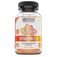 Thumbnail for Zhou Vitamin C+ Gummies - Vitamin C Gummies for Adults and Kids, 270 mg per Gummy with Bioflavinoids and Acerola for Immune Support - 60 Vegan Gummies