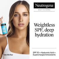 Thumbnail for Neutrogena Hydro Boost Hyaluronic Acid Face Moisturizer with Broad Spectrum SPF 50 Sunscreen, Non-Greasy, Fragrance Free Daytime Facial Moisturizer to Hydrate & Soothe Dry Skin, 1.7 fl. oz