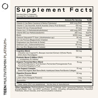 Thumbnail for Codeage Teen Multivitamin+ Platinum Supplement - Vitamins A, C, D3, E, B6, B12, Minerals, Probiotics, Citicoline, Collagen, Bone Broth, Folate, Biotin, Lutein, Zeaxanthin - Non-GMO - 60 Capsules