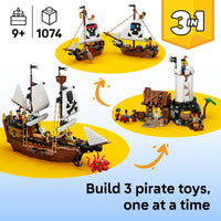 Thumbnail for LEGO Creator 3 in 1 Iconic Pirate Ship Toy - Building Set for Boys & Girls, Ages 9+ - Includes 5 Minifigures - Gift for Kids' Birthdays - 31387