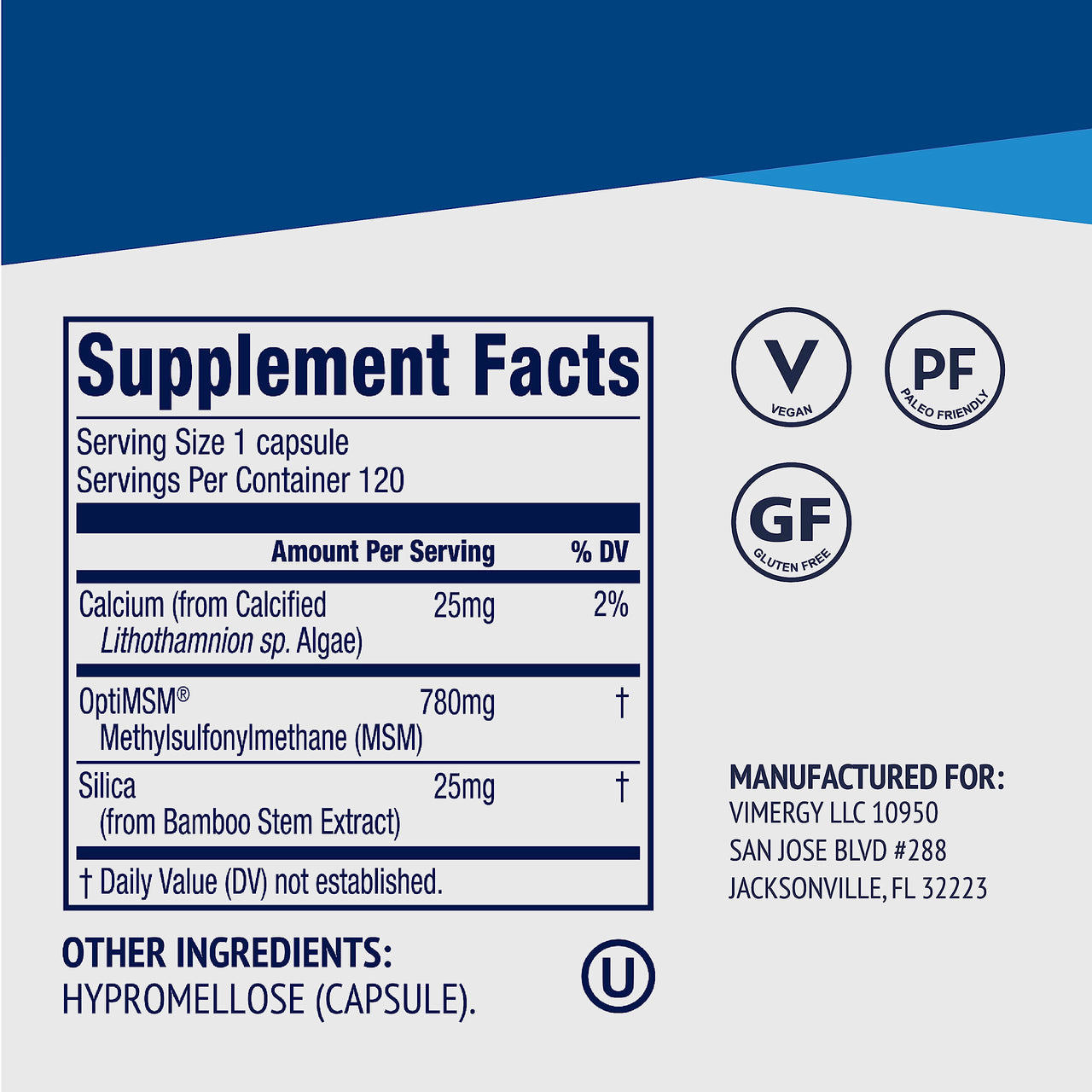 Vimergy L-Lysine (270 Capsules) & MSM (120 Capsules) Kit