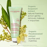Thumbnail for Clarins Purifying Gentle Foaming Cleanser | Cleanses, Purifies and Mattifies | Green Formula and Contains Salicylic Acid | Soap-Free | SLS-Free | Dermatologist Tested | Combination To Oily Skin Types