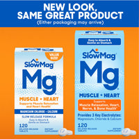 Thumbnail for SlowMag Muscle & Heart Magnesium Chloride Supplement with Calcium, 120 Count, Supports Muscle Relaxation, Heart, Nerve & Bone Health, High Absorption