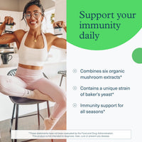 Thumbnail for Youtheory Immune+ Daily Wellness - Vegetarian Immune Support Supplement with Vitamin C, Vitamin D3 & Zinc* - Mushroom Supplement with Turkey Tail, Cordyceps & Reishi - 60 Vegetarian Caps