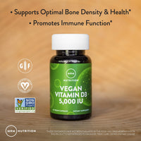 Thumbnail for MRM Nutrition Vitamin D3 5,000 IU - For Women and Men - High Potency Pure Cholecalciferol from Lichen, Vegan Calcium Absorption Support for Bone & Immune Health - Non‑GMO & Gluten‑Free - 60 Servings