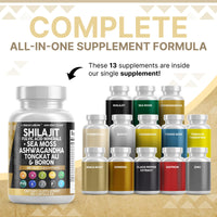 Thumbnail for Clean Nutraceuticals Shilajit Supplement for Men with Sea Moss, Tongkat Ali, Ashwagandha, Boron, Zinc, CoQ10, PQQ - Fulvic Acid Capsules - Energy Support - 90 Count - Resin, Gummy & Powder Alternative