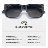 Thumbnail for Ray-Ban RB4165 Justin Classic Polarized Square Shape Sunglasses for Men and Women- Timeless Classic Sun Glasses with Modern Elegance - Premium UV Protection - Designer Men's and Women's Sunglasses