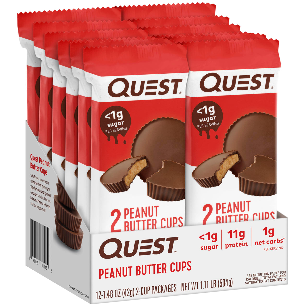 Quest Nutrition Peanut Butter Cups, 11g Protein, 1g Sugar, Low Carb, Gluten Free, Keto Friendly, 12 Count