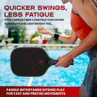 Thumbnail for Precision Pro Premium Carbon Fiber Pickleball Paddle- 14mm Pickleball Paddles Set of 2 w/Unique Design Handles & Indoor Outdoor Pickleball Balls - Comfortable Pickleball Paddle Grip, USA Approved
