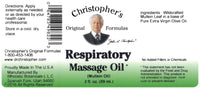 Thumbnail for Christopher’s Original Formulas Respiratory Massage Oil, Herbal Blend for Lungs & Sinuses, 2 oz