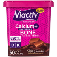 Thumbnail for Viactiv Calcium +Vitamin D3 Supplement Soft Chews, Milk Chocolate, 60 Chews - Calcium Dietary Supplement for Bone Health