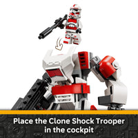Thumbnail for LEGO Star Wars Clone Shock Trooper Mech Building Toy for Boys & Girls - Poseable Star Wars Figure W/Pretend Play Blaster & Stud Shooter for Kids & Fans, Ages 6+ - Gift Idea for Birthdays - 75448