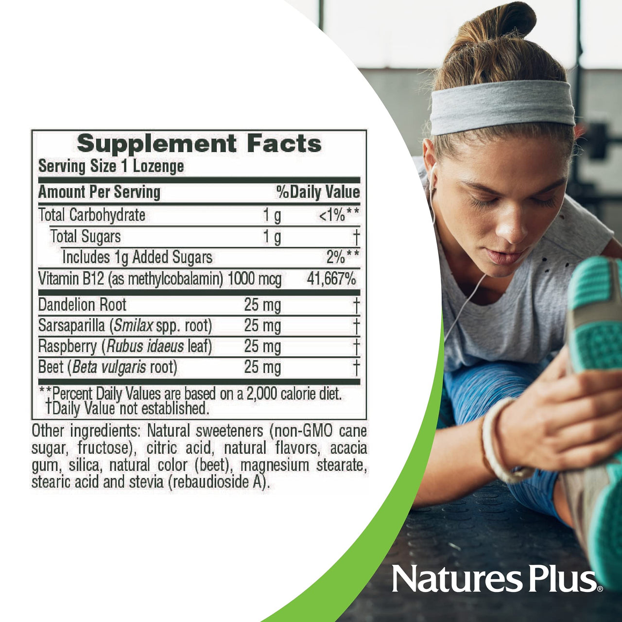 NaturesPlus Vitamin B12 1000 mcg - 30 Herbal Lozenges - Raspberry - Energy & Immune Health Support - Vegetarian, Gluten Free - 30 Servings