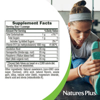 Thumbnail for NaturesPlus Vitamin B12 1000 mcg - 30 Herbal Lozenges - Raspberry - Energy & Immune Health Support - Vegetarian, Gluten Free - 30 Servings