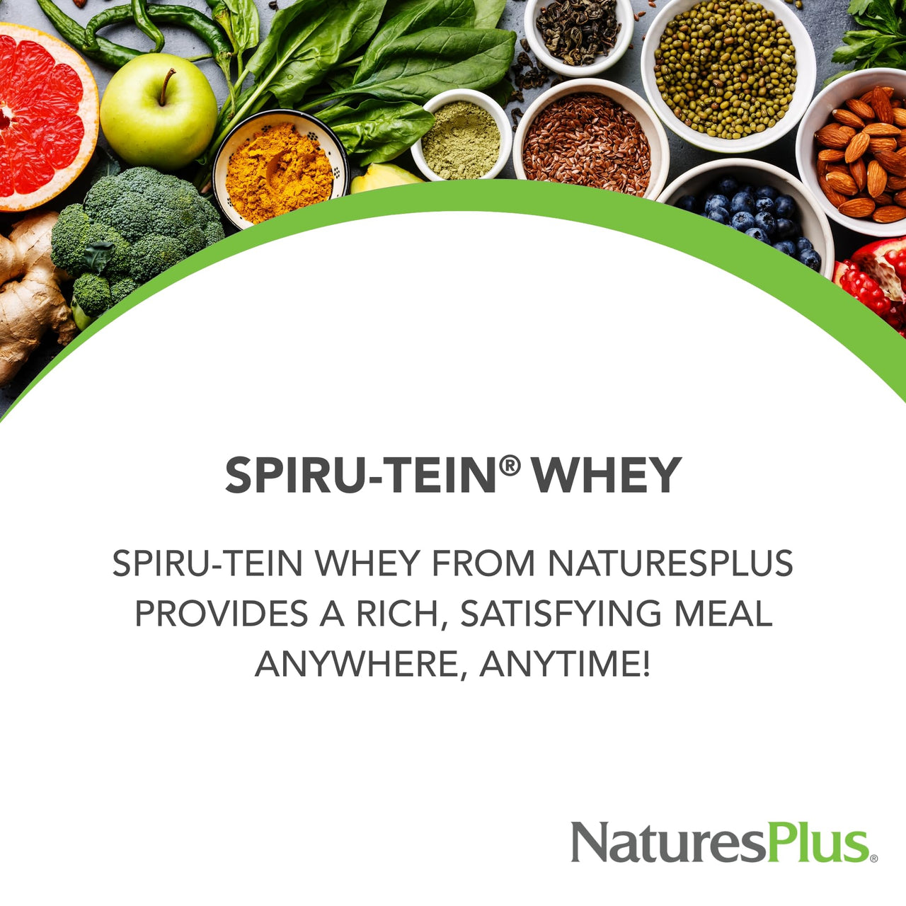 NaturesPlus SPIRU-TEIN WHEY Shake, Vanilla - 1.05 lb - Whey Protein Powder - with Spirulina, Vitamins & Minerals - Gluten Free - 14 Servings