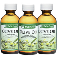 Thumbnail for De La Cruz Pure Olive Oil - Natural Expeller Pressed Olive Oil for Hair and Skin - Lightweight Body Oil for Dry Skin 2 Fl Oz (3 Bottles)