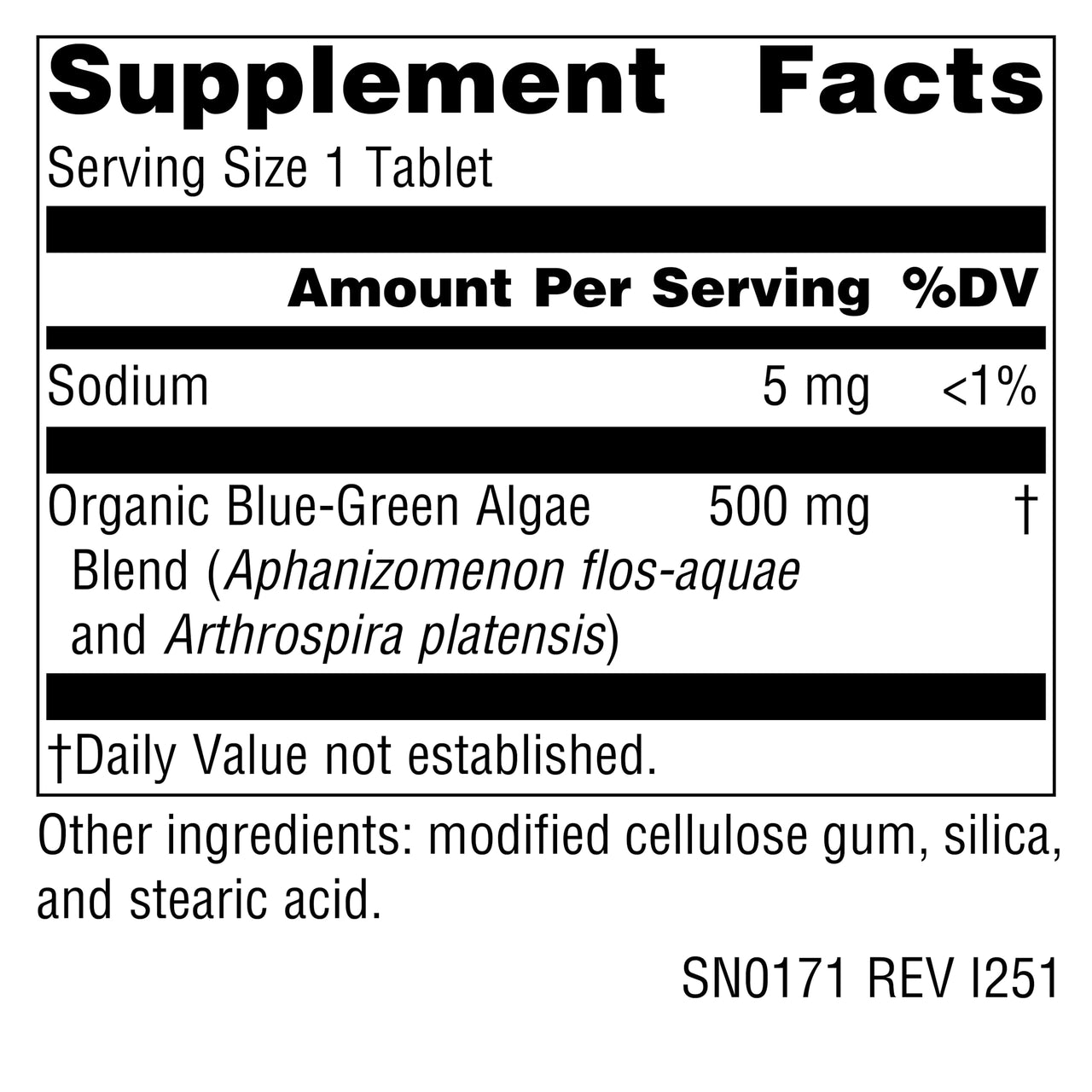 Source Naturals Blue-Green Algae from Klamath Lake* - 500 mg - 50 Tablets