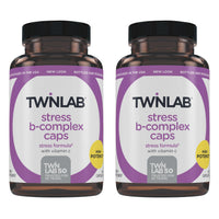 Thumbnail for Twinlab Stress B-Complex Caps - Energy Support Supplement with Vitamin B12 and B6-100 Capsules (Pack of 2)