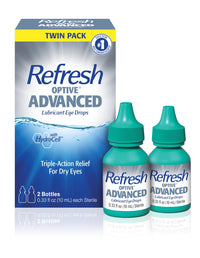 Thumbnail for Refresh Optive Advanced Lubricant Eye Drops For Dry Eyes, 0.33 Fl Oz Sterile (2 Count)