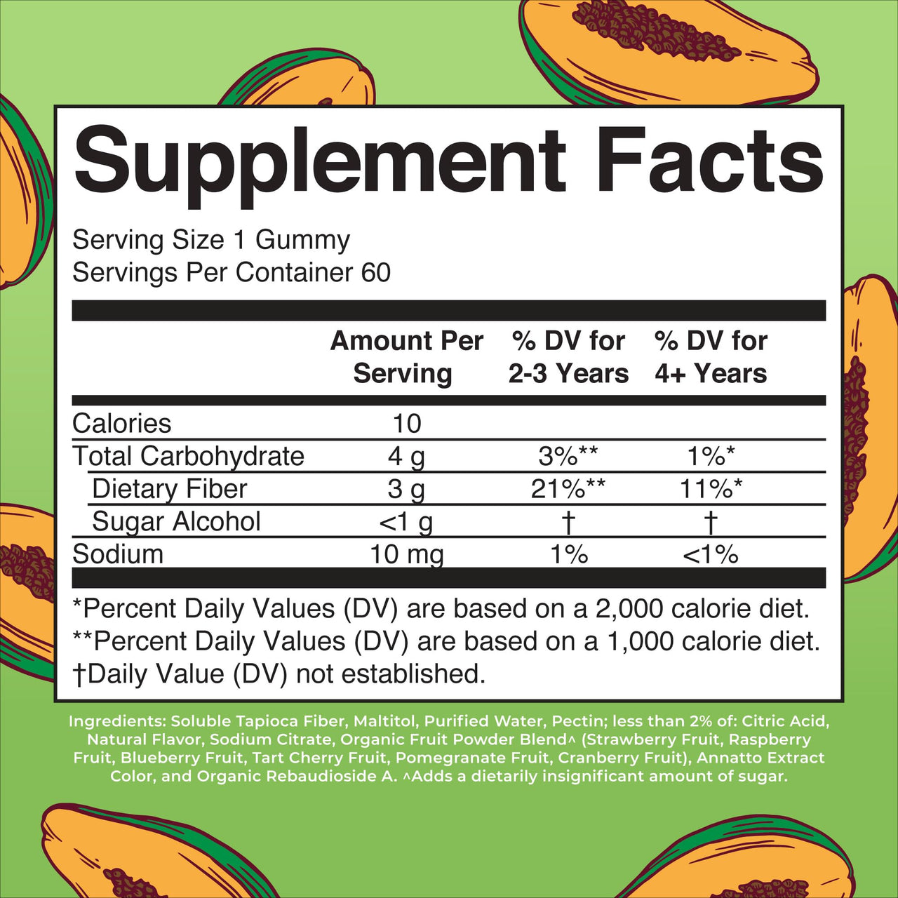 MaryRuth Organics Fiber Gummies for Kids | 2 Month Supply | Sugar Free | Soluble Fiber Supplement | Gut Health & Digestion Support | 3g Fiber per Gummy | Vegan | 60 Count