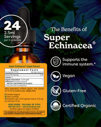 Thumbnail for Herb Pharm Super Echinacea® Liquid Extract: USDA Organic Immune Support for Year-Round | Fast-Absorbing Echinacea Tincture, 4 Plant-Part Blend: Root, Leaf, Flower & Seed | Up to ~6 Week Supply, 2 oz*