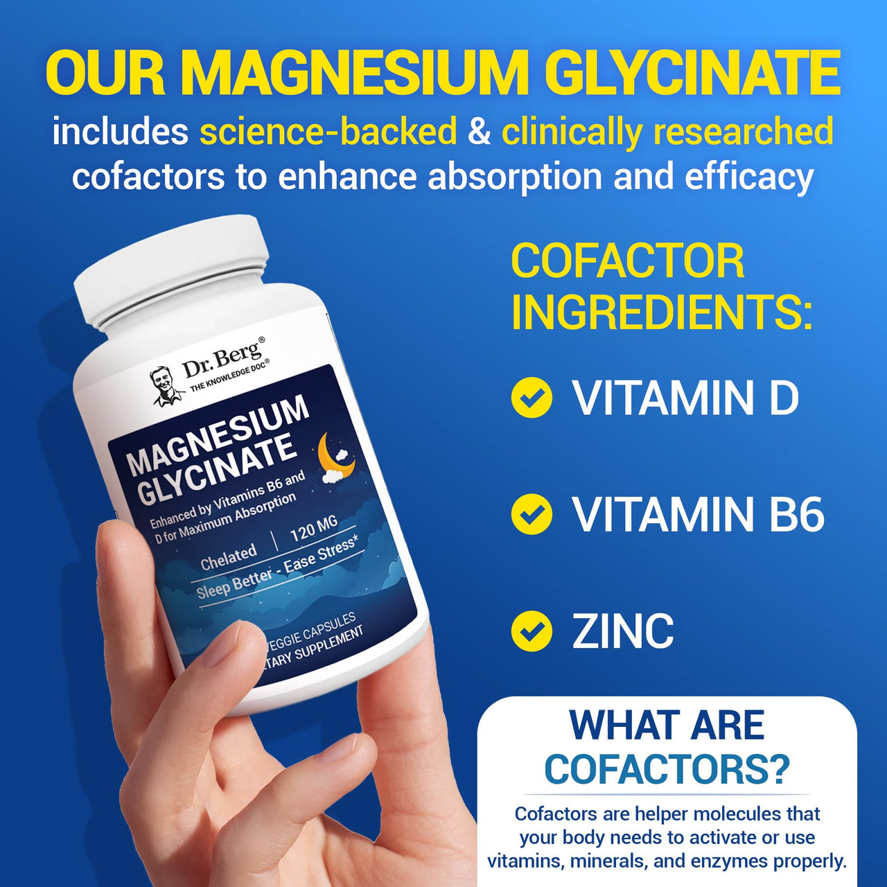 Dr. Berg Maximum Strength 4-in-1 Chelated Magnesium Glycinate with Clean, Potent & Pure Ingredients | 4X Lab-Tested & Verified | USA Formulated Magnesium Supplement Capsules | 90 Capsules