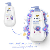 Thumbnail for Dove Body Wash with Pump Anti-Stress Blue Chamomile & Oat Milk, for 24hr Lotion-Soft Skin Moisturizing Skin Cleanser with No Sulfates No Parabens 30.6 oz